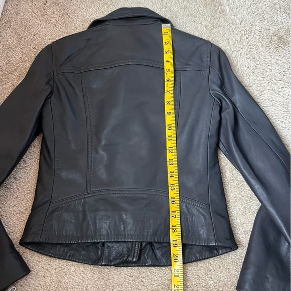 AllSaints Dalby biker jacket anthracite grey US 0/UK4 new with tags - Picture 9 of 11